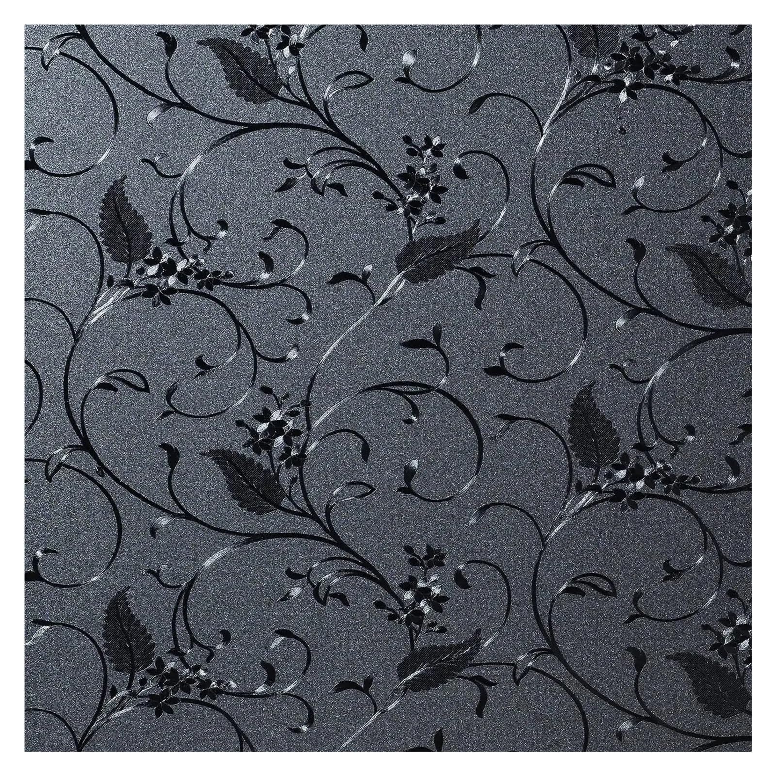 XIUsheUA blackout blinds stick on Black Total Blackout Non-Adhesive Privacy Window Film Static Cling Frosted Glass for Bathroom Door Decoration(Black 1,55x200cm)
