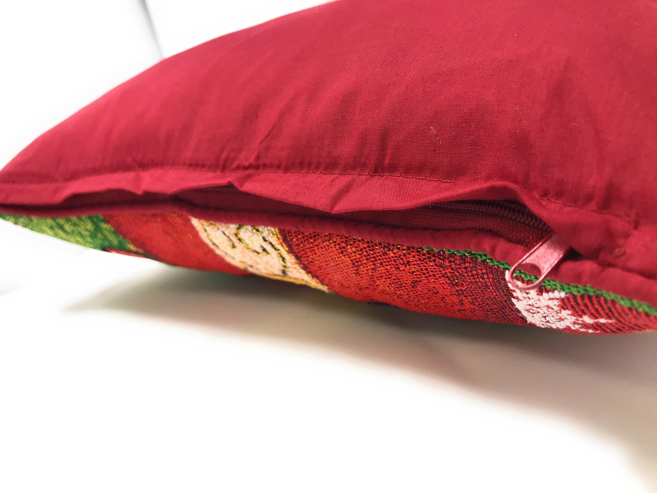 Tache Home Fashion 1PCDB15191CC-1616 Tache 1 Piece 16" X 16" Festive Tapestry Christmas Cute Santa Claus is Coming to Town Cushion Pillow Throw Cover, 16"x16"