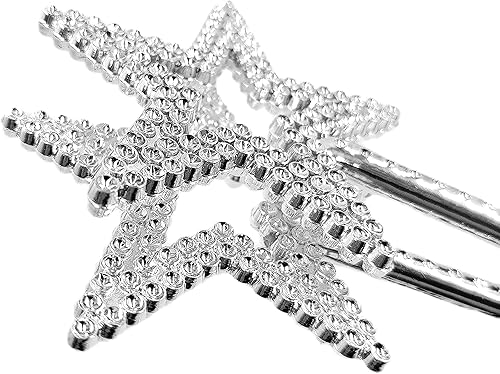 Miniatura 5 de Varita de ángel de estrella de 13 pulgadas varita de princesa de hadas plateada