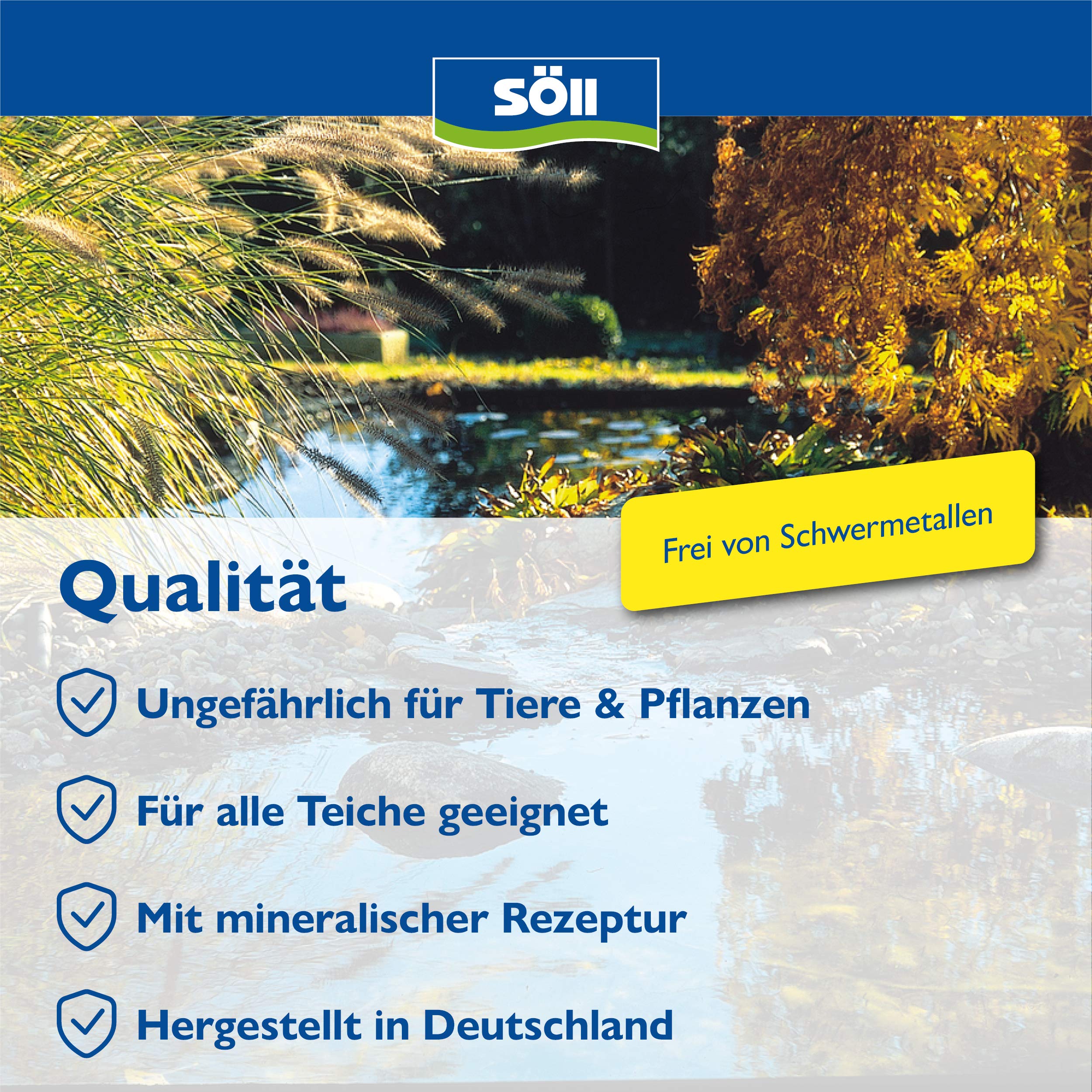 Söll 80494 PhosLock 10 kg - Phosphatbinder, senkt Phosphatgehalt, zur Algenkontrolle, Teichpflege zur Algenvorbeugung im Teich Pflanzenteich Fischteich Koiteich