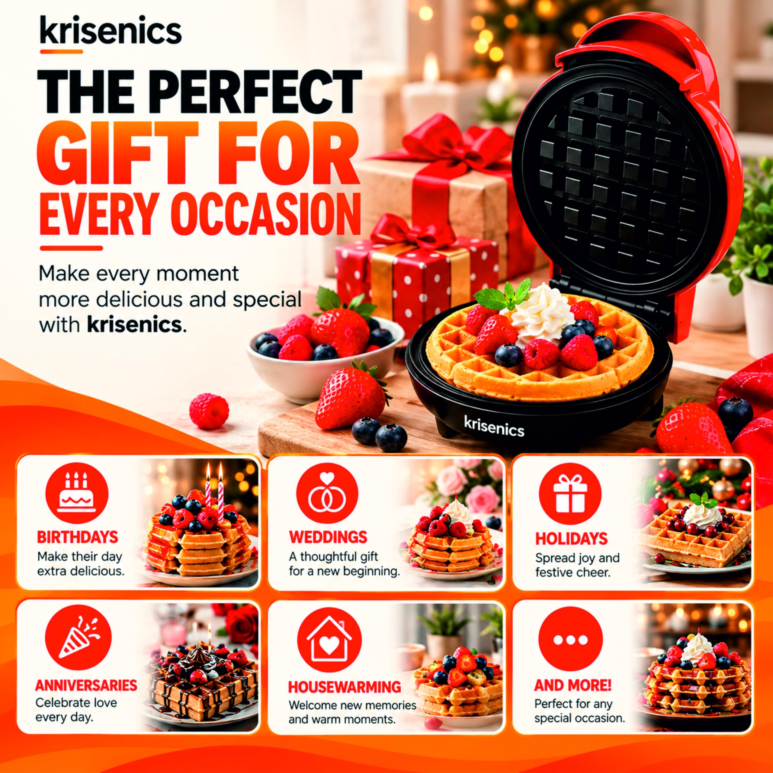 3-in-1 Waffle Maker - Waffles, Sandwiches & More! -9