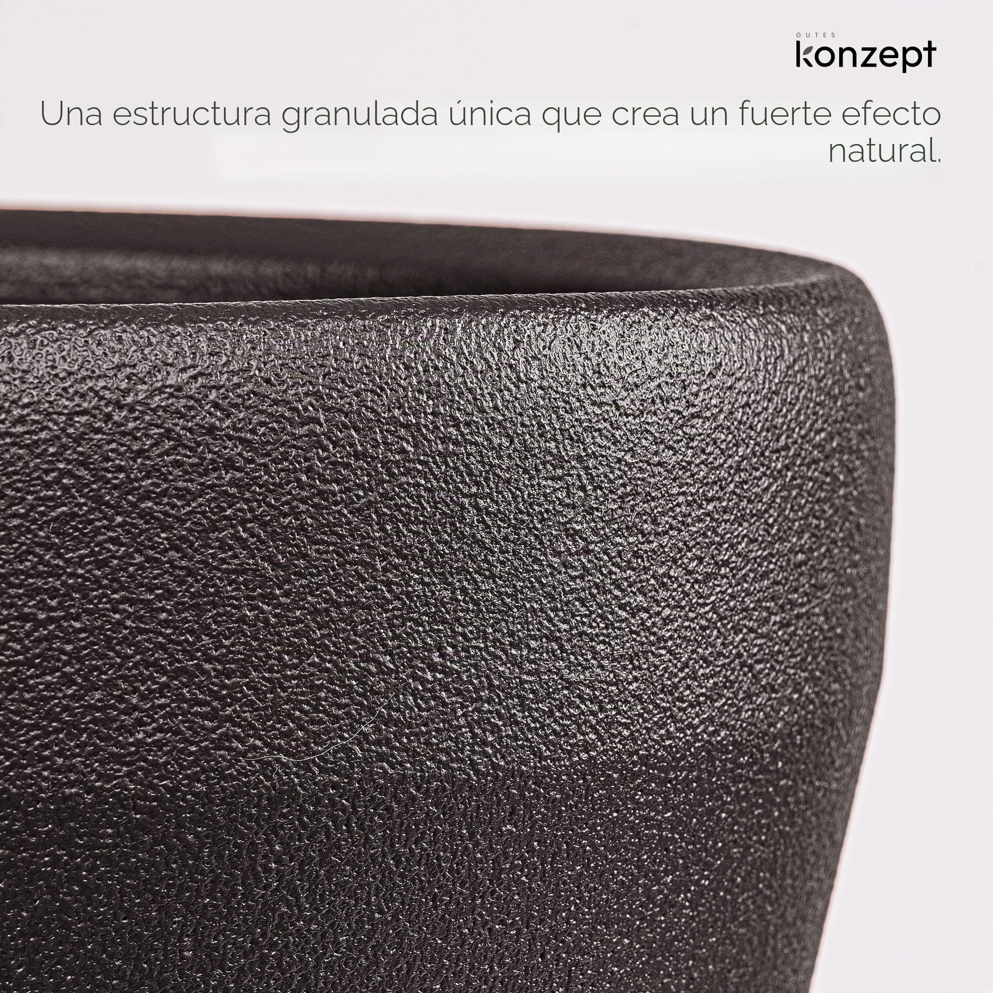 Maceta KONZEPT de 40 cm de diámetro en plástico, alta y grande, 40 L – Maceta con aspecto de arcilla, moderna, resistente a los rayos UV y a las heladas, ligera y de fácil cuidado, para interior y