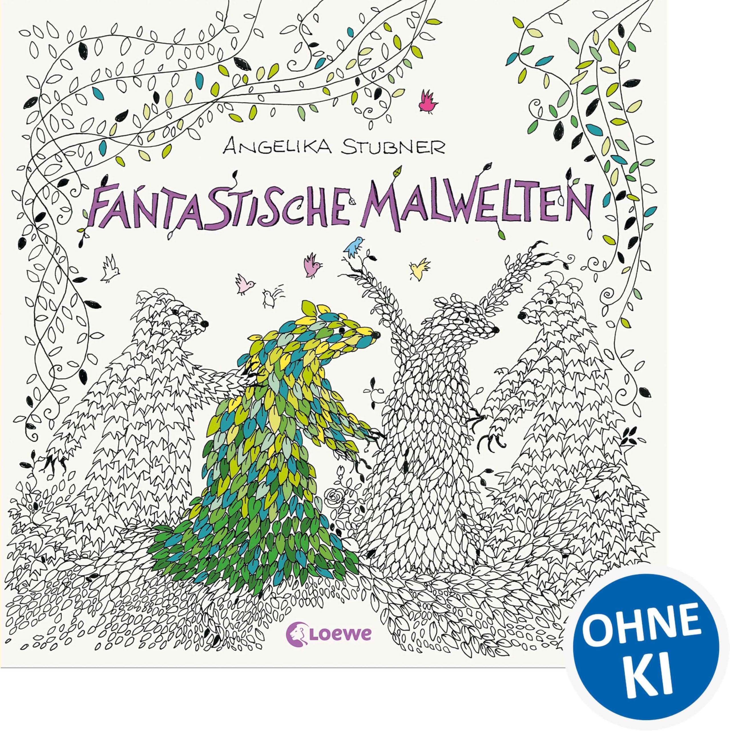 Fantastische Malwelten: Geschenkbuch, Ausmalbuch, Malbuch für Kinder & Erwachsene