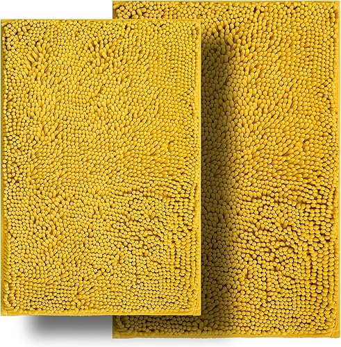 Miniatura 30 de Juegos de Alfombras de Baño de 2 Piezas, Tapete de Baño de Chenilla Ultra Suave y Absorbente, Alfombras de Baño Antideslizantes Lavables (20x32