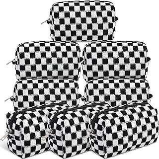 Gilprop 8 bolsas de maquillaje a cuadros para...