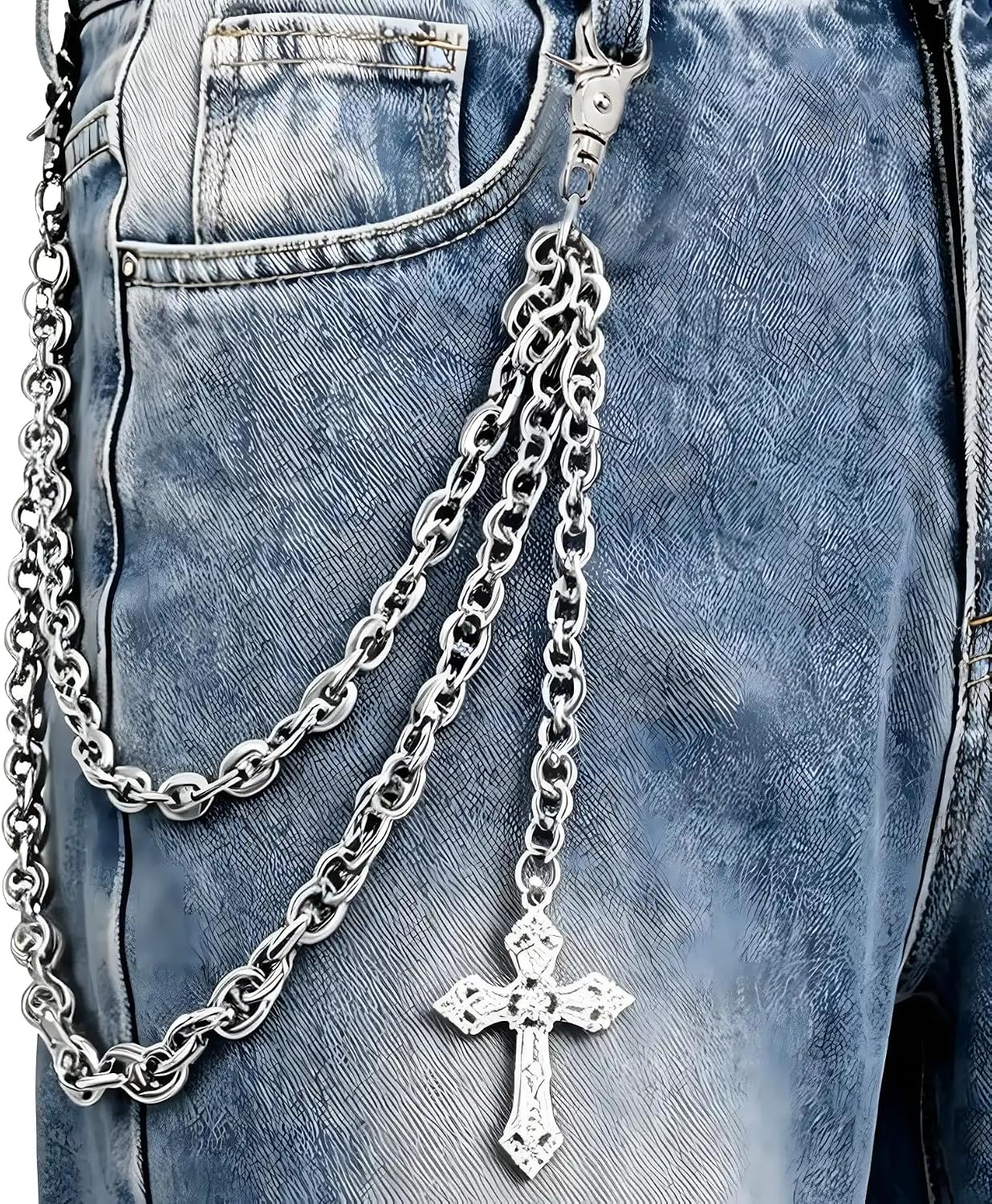 Pants Chain&Wallet Chain for Men Women,Gothic Hip Hop Rapper Style Accessory for Jean,Pocket,Belt