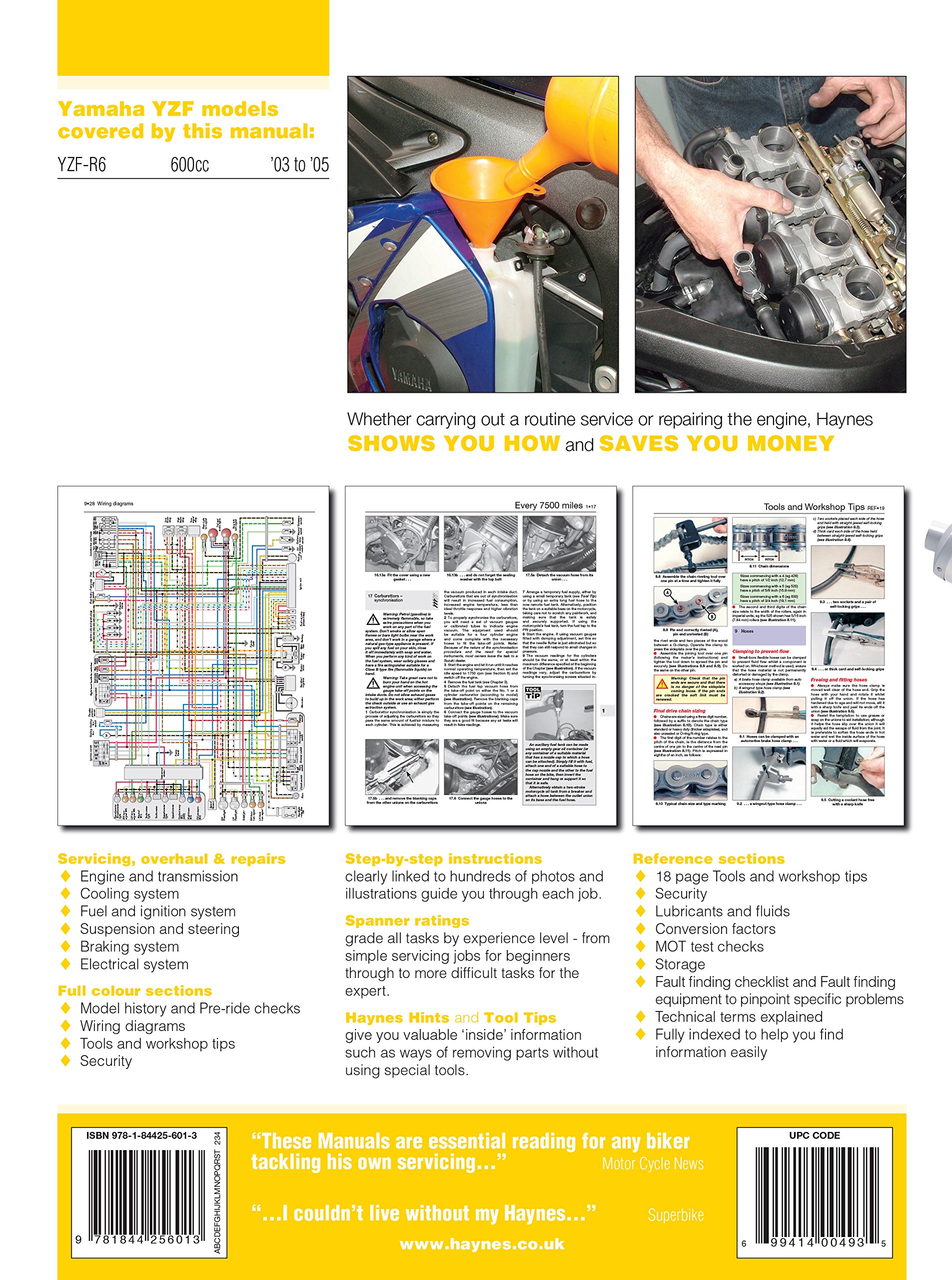 Haynes Yamaha YZF-R6 '03 to '05 Service and Repair Manual (Haynes Service and Repair Manual) - Image 2