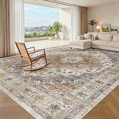 Miniatura 265 de Madane Alfombra lavable de 2 x 3 pies, alfombra de entrada pequeña, antideslizante, vintage, para entrada interior, alfombra de pelo bajo