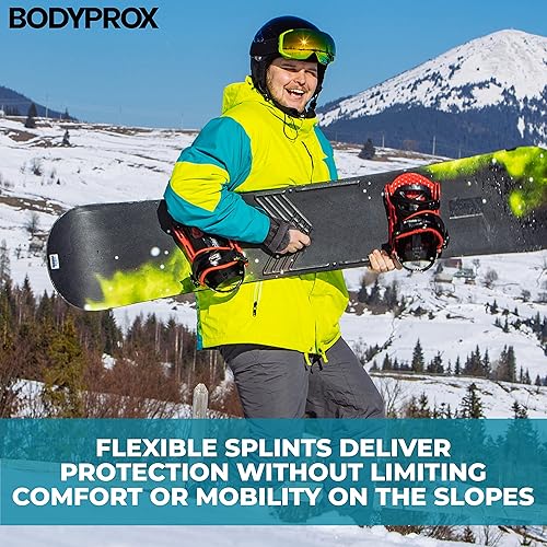 Miniatura 6 de BODYPROX Muñequeras de impacto (1 par) para snowboard, patinaje y patinaje, protector de muñeca de protección deportiva
