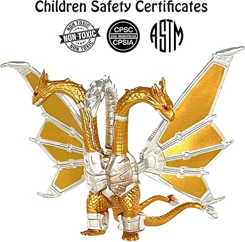 Miniatura 3 de TwCare Juego exclusivo de 6 figuras de acción conjunta movibles de Godzilla vs Kong, rey del monstruo, dinosaurio, Ghidorah, cráneo, rastreador,