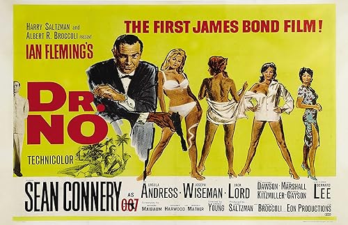 Reimpresión de póster de Dr. No 1962  Sean Connery James Bond para decoración del hogar (11 x 17 pulgadas)