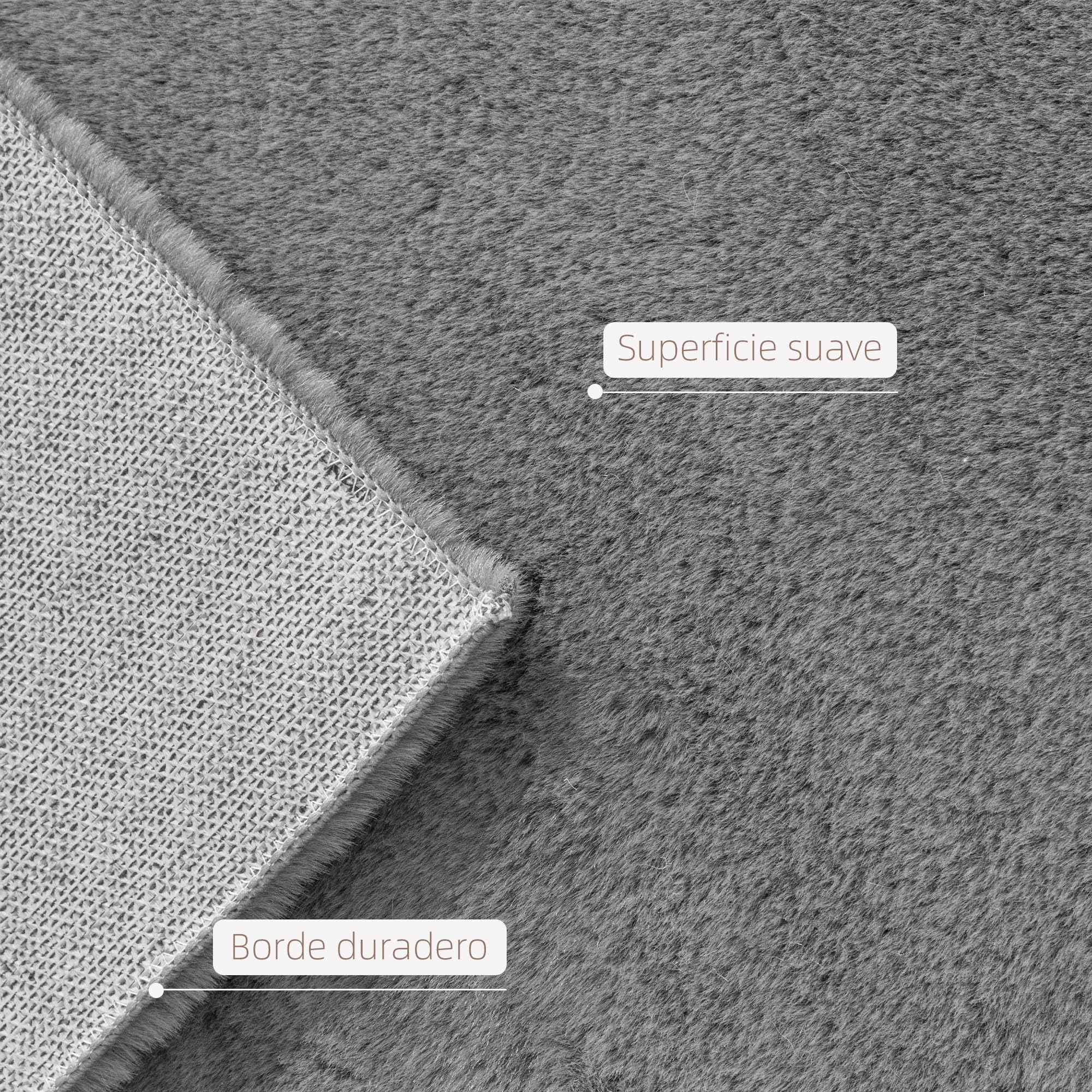 HOMCOM Alfombra Salón Pelo Largo Lavable 160x230 cm Gris Claro
