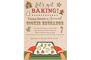Christmas Cookie Exchange Invitations, Holiday Cookie Swap Party Invites,