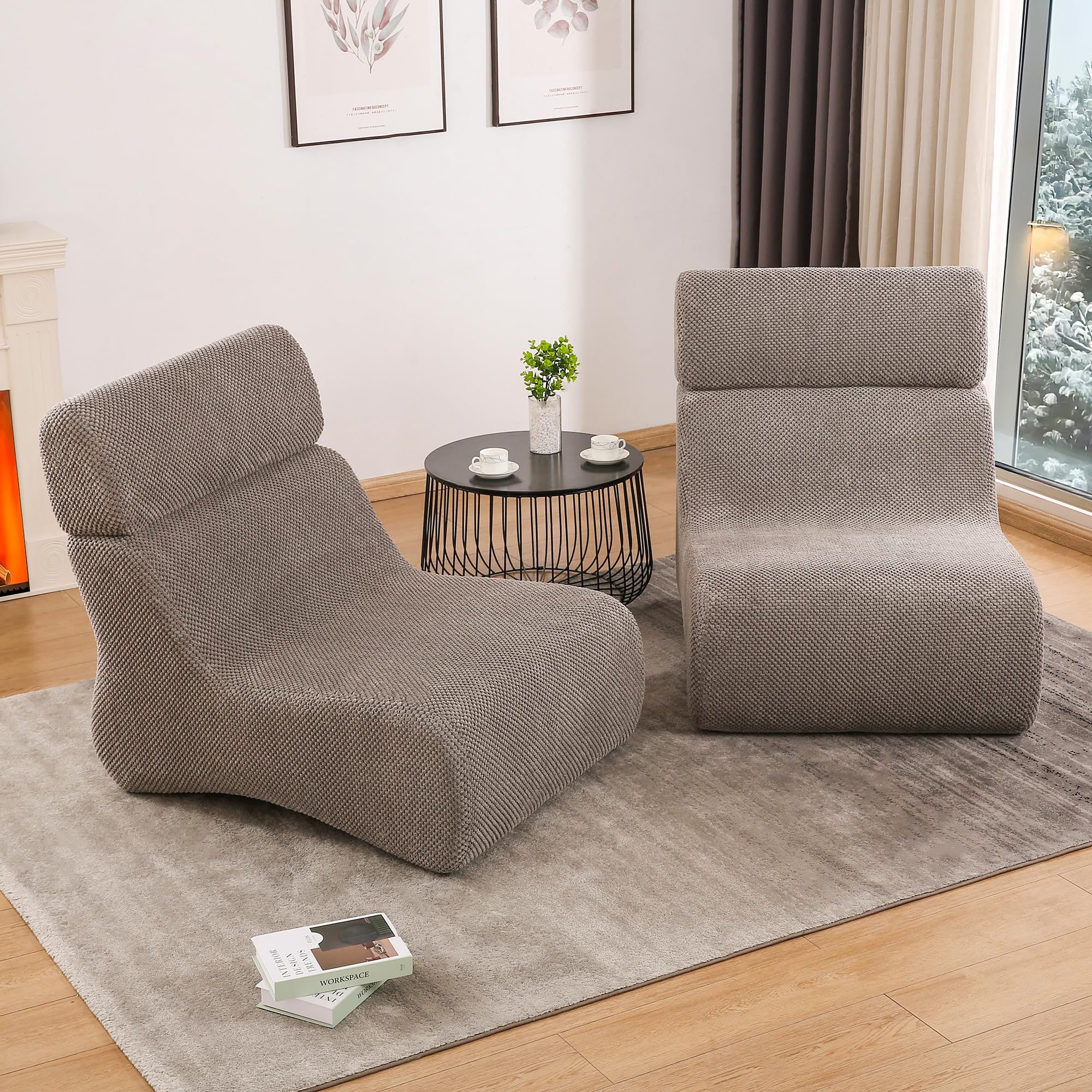 FIRAVOE Sofa Set for Small Living Room Spaces, Modular Sectional Cloud Sofa Recliner, Floor Bean Bag