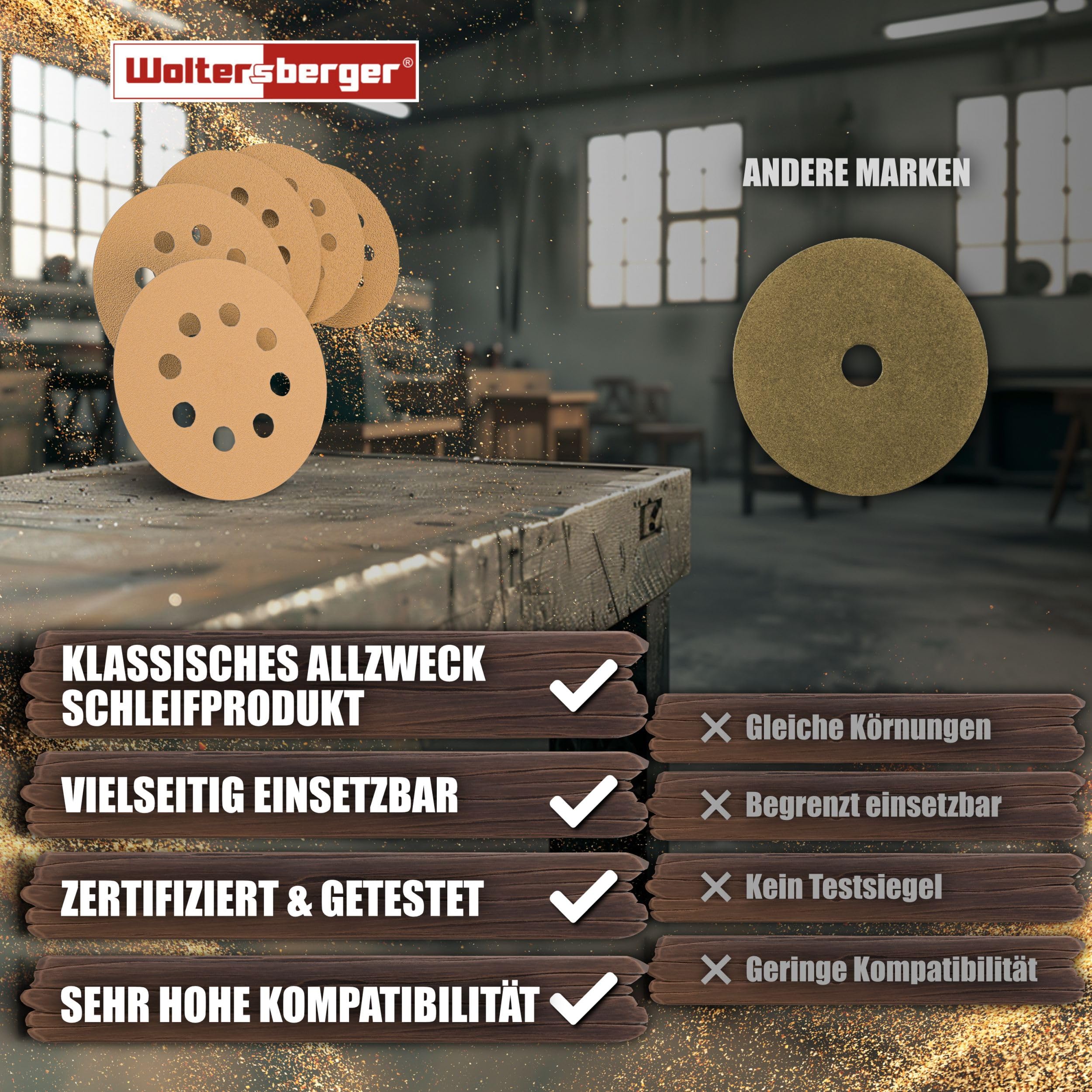 KWB Schuurschijven 150mm Assorti - 25 stuks - Quick-Stick - HoukemaToo