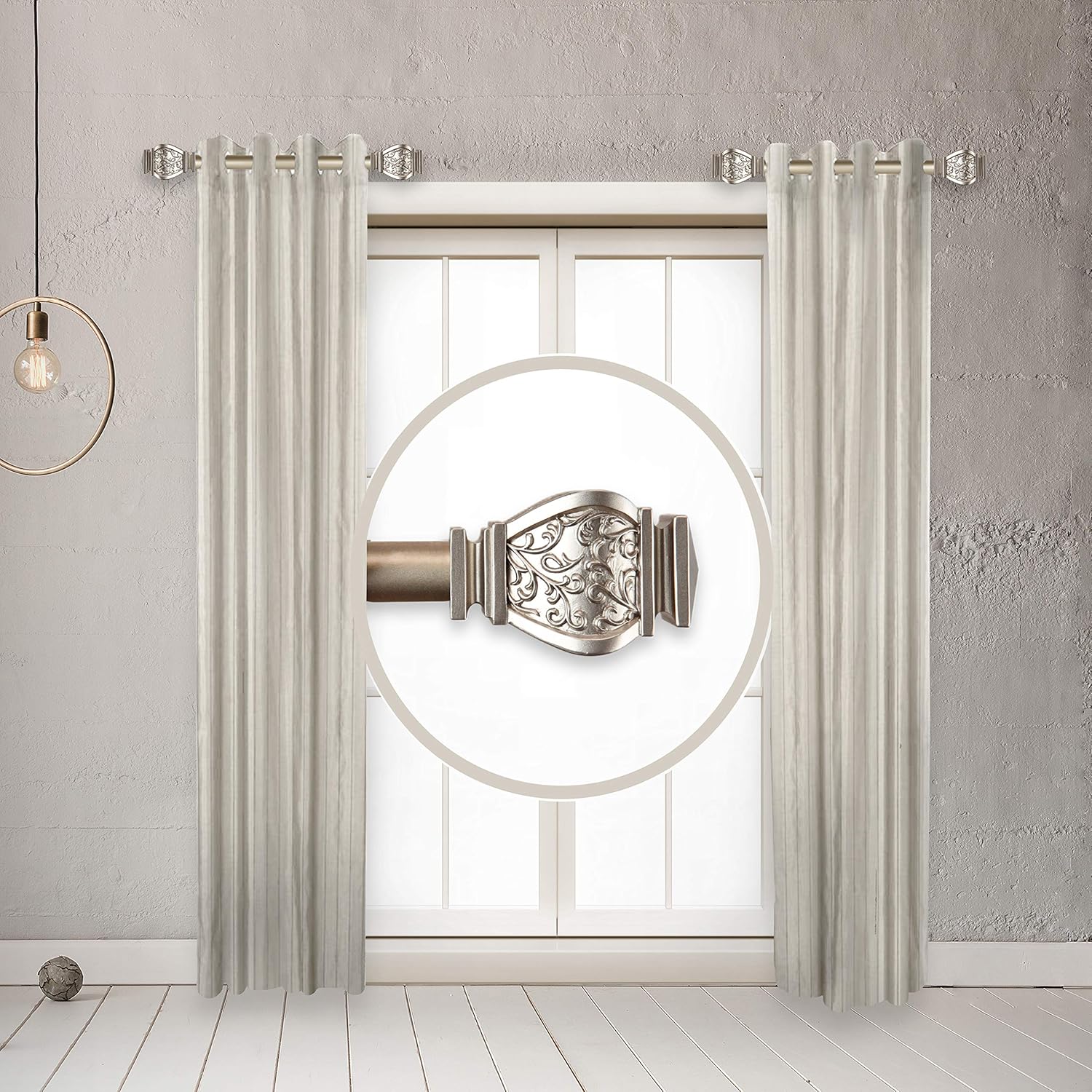 RUDI 1" Jypsiere Side Curtain Rod 12-20 inch (Set of 2) - Gold