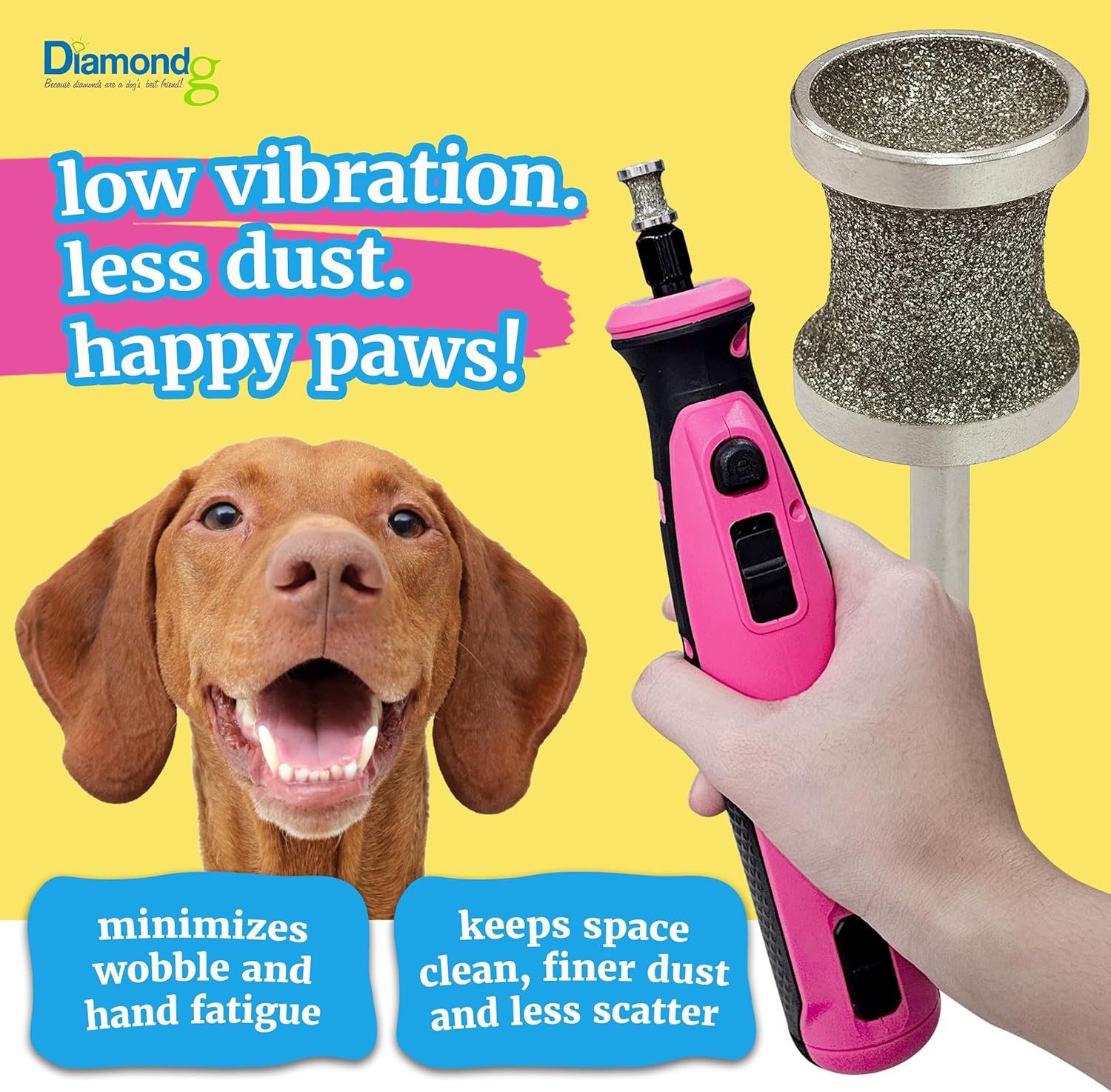 Diamondg Dog Nail Grinder Bit, 1 Pack - Compatible with Dremel, Diamond Bit for Pet Nails with 80 Grit Body & 120 Grit Polishing Bowl - Ideal for Small Dogs Under 30lbs., Standard Little Lola