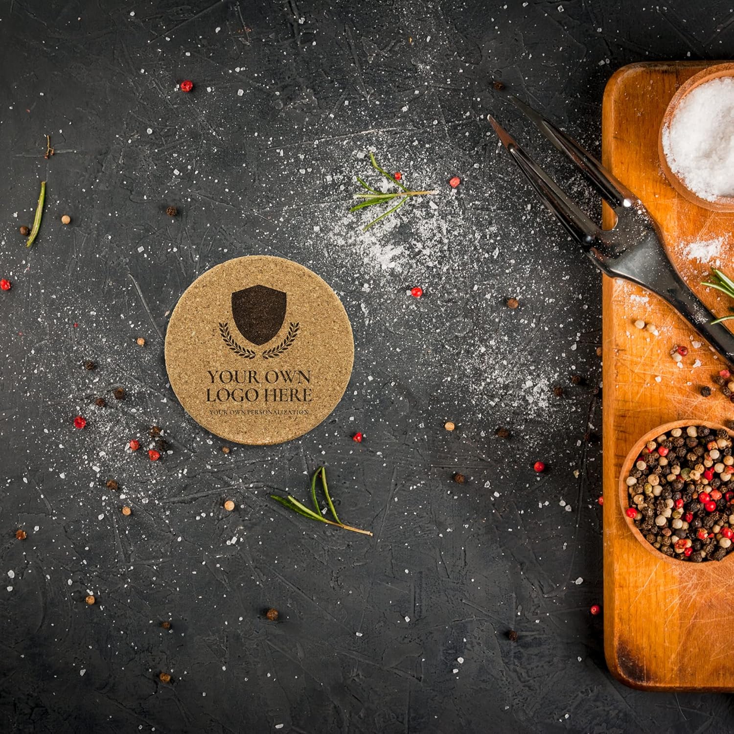 Customized Round Cork Coasters for Coffee Tables with Logo Personalized Coasters for Drinks Housewarming Essentials for New Home Round Cork Coasters Set of 4 Kitchen Decors