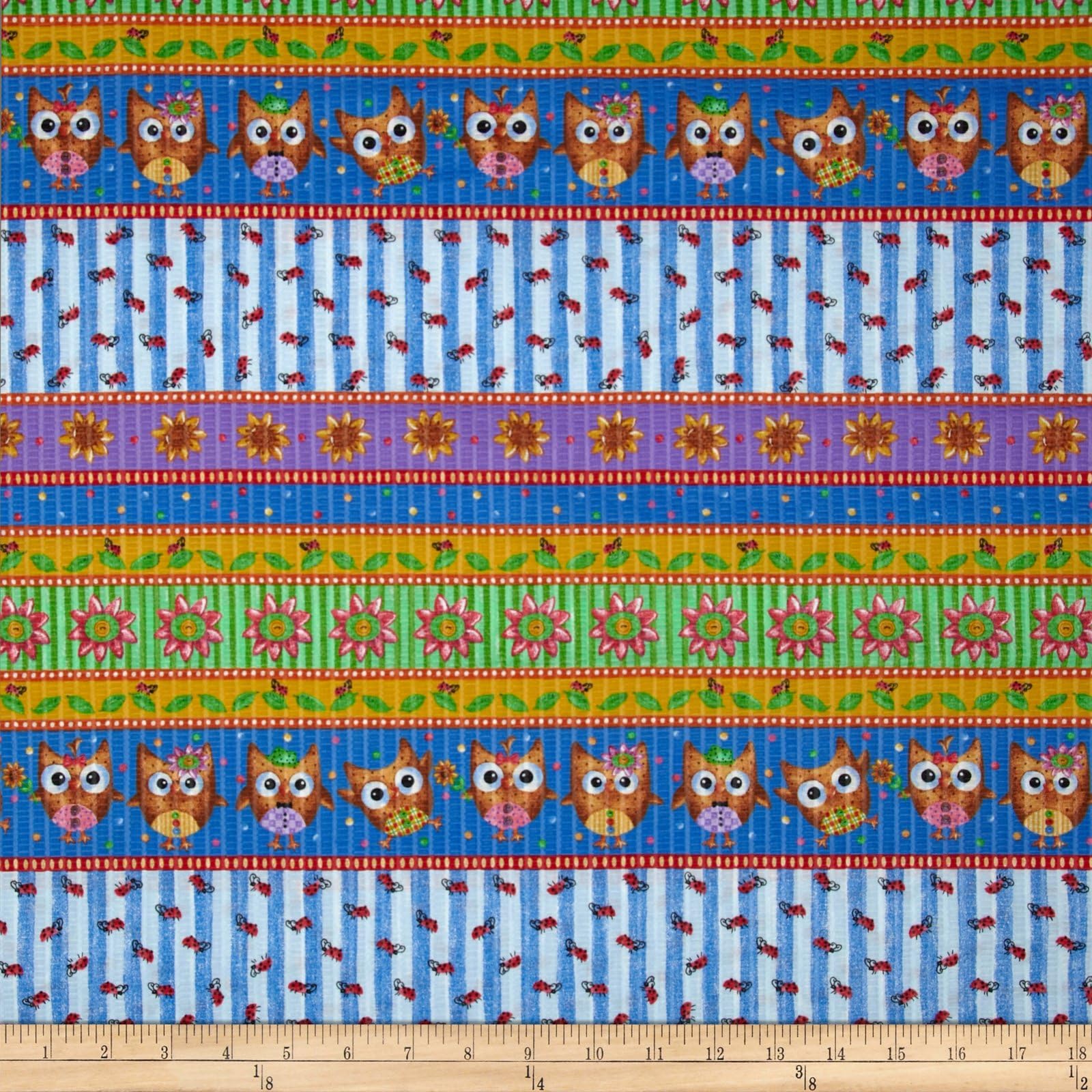 General Fabrics Tutti Frutti Plisse Stripes Multi Fabric by The Yard, Multicolor