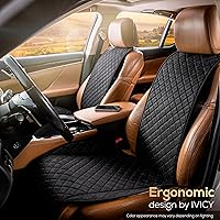 Vista 9 de IVICY Funda de asiento de coche de gamuza sintética para automóviles, suave y antideslizante, fundas protectoras de asiento delantero