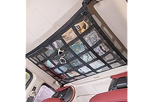Upgrade Car Ceiling Cargo Net Pocket - Double-Layer for Camping