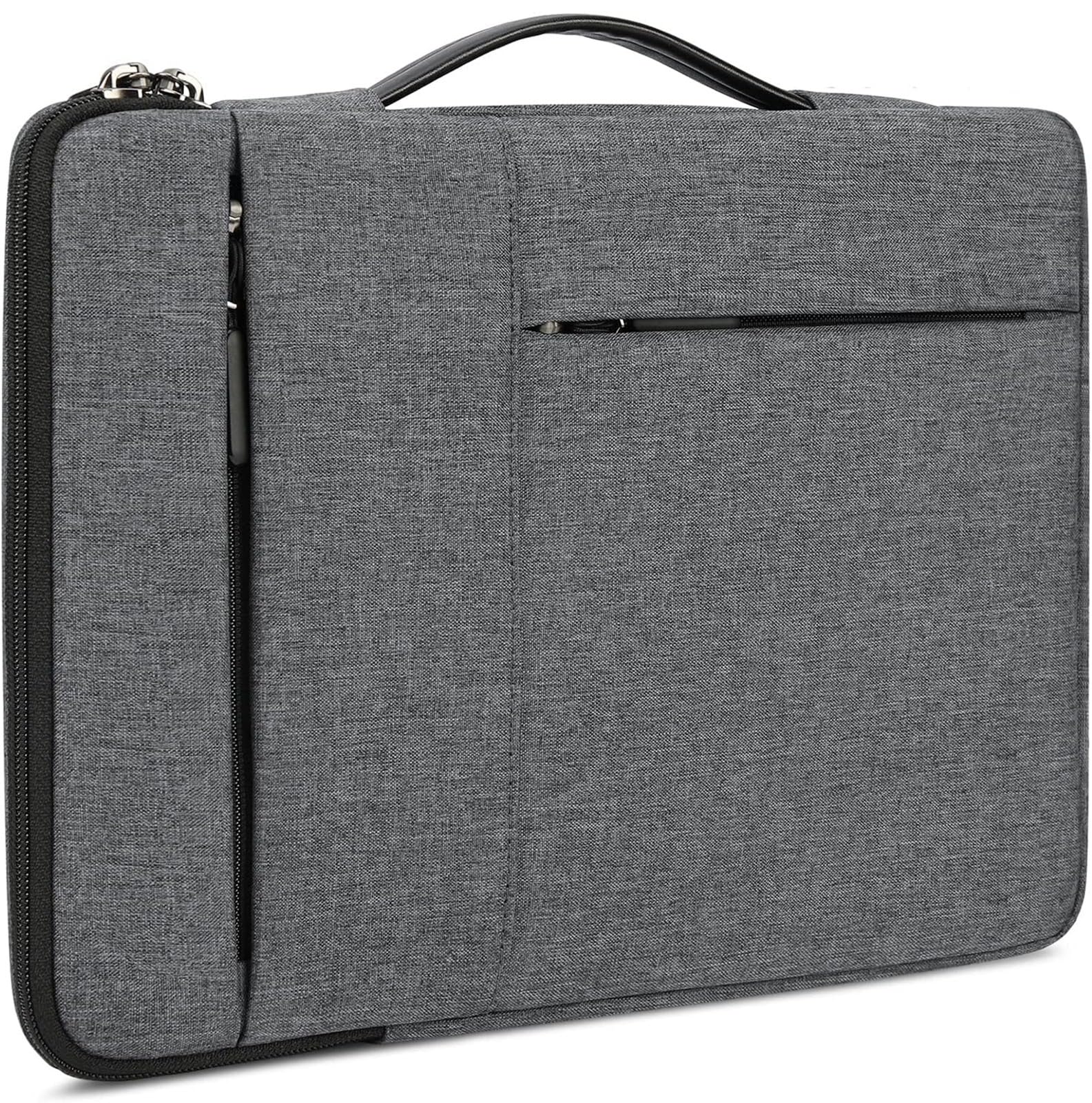 Laptop Bag Sleeve Case Cover Pouch for 15.6 Inch Laptop/MacBook, Office/College Laptop Bag for Men & Women, Side Handle, Multiple Pockets, Water Repellent, Shock Absorber, Grey (B0CV13XC2R) Amazon Price History, Amazon Price Tracker