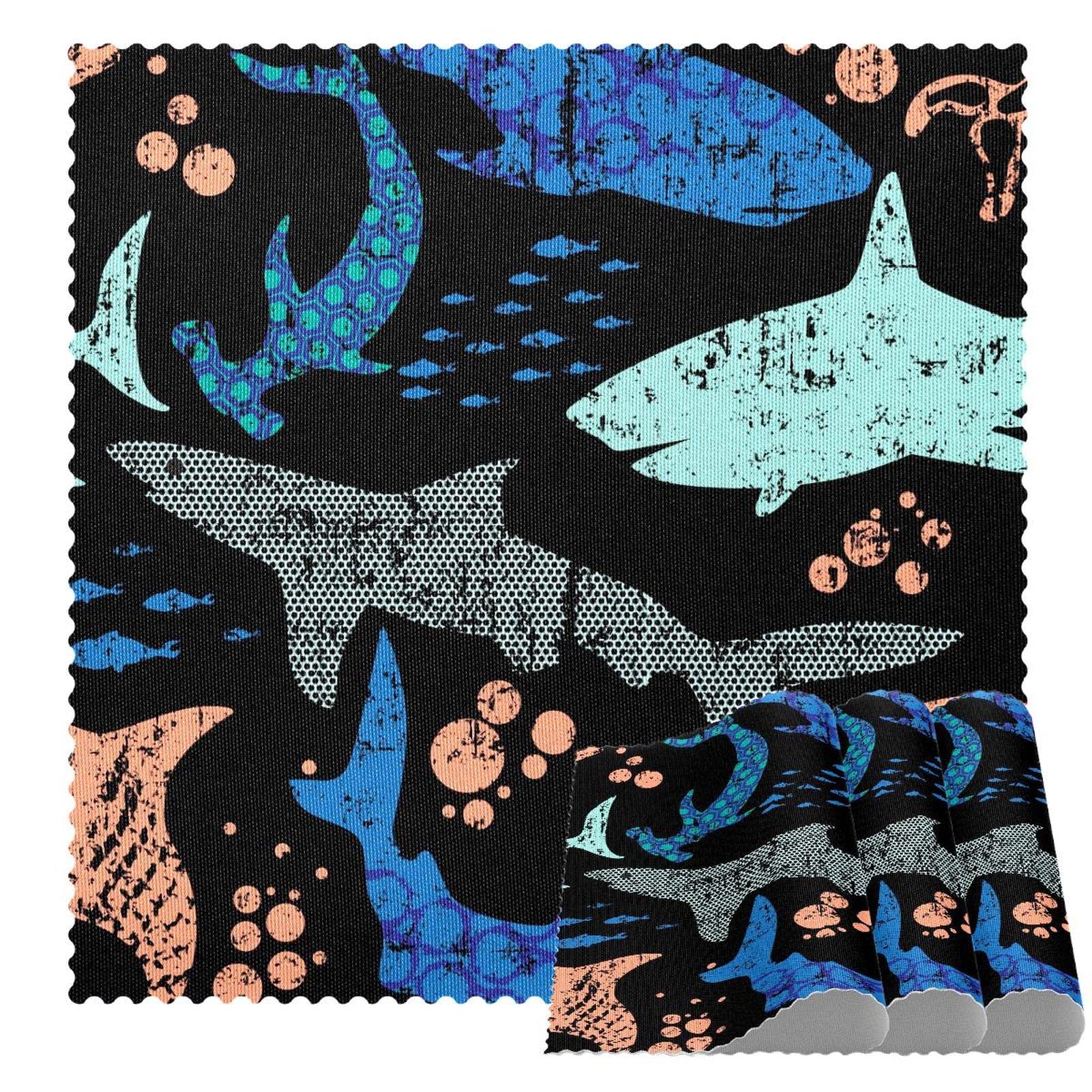 Set de table antidérapant lot de 4 protège-table anti-chaleur motif requin grunge