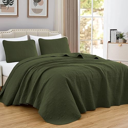 Miniatura 11 de Chezmoi Collection Luca - Juego de colcha de 3 piezas extragrande, tamaño king, verde azulado - Edredón de verano de microfibra ligera de 118 x 106