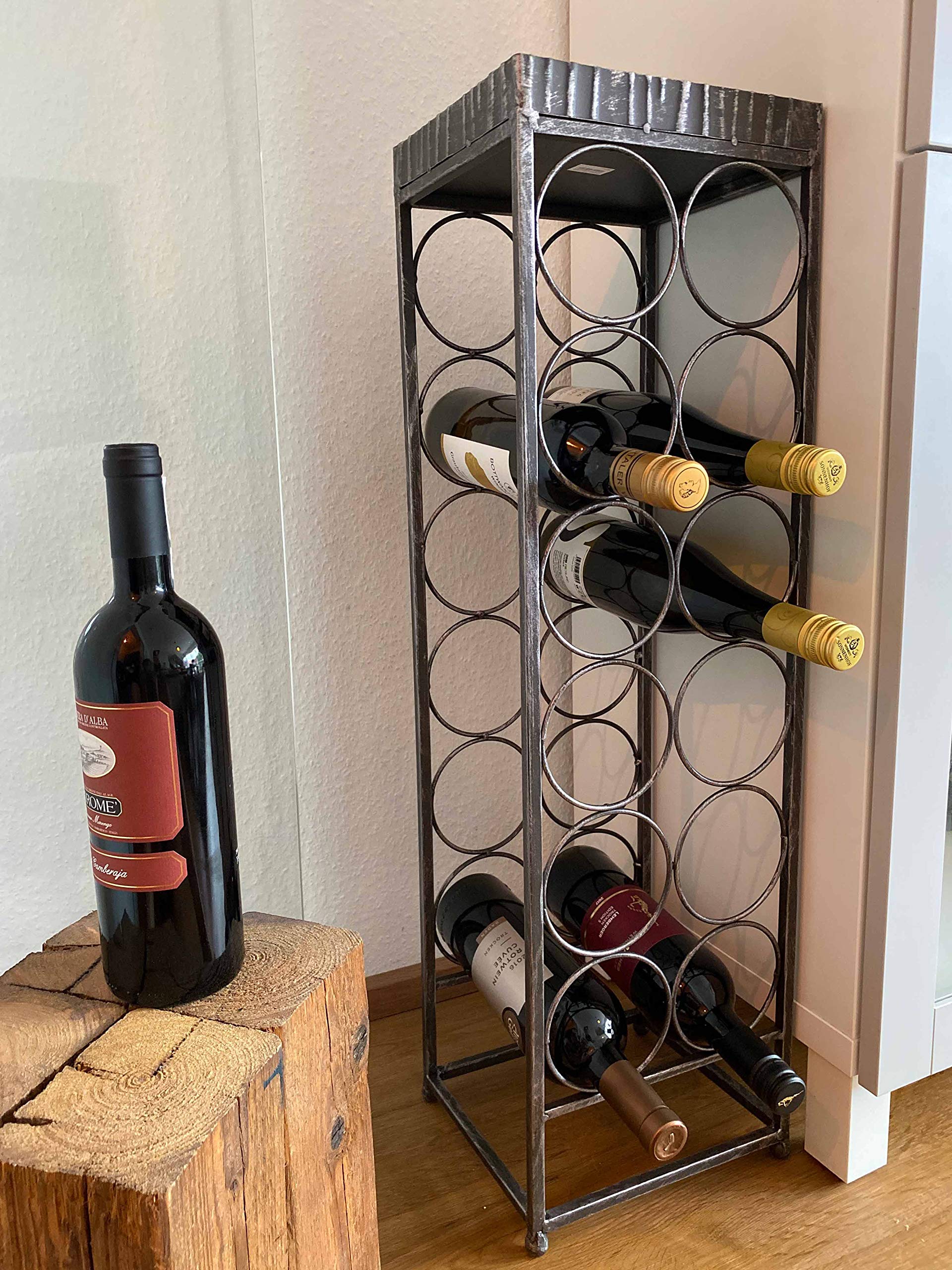 Estante para botellas de vino 'albana', 78 cm, Antik-oro dilapidados