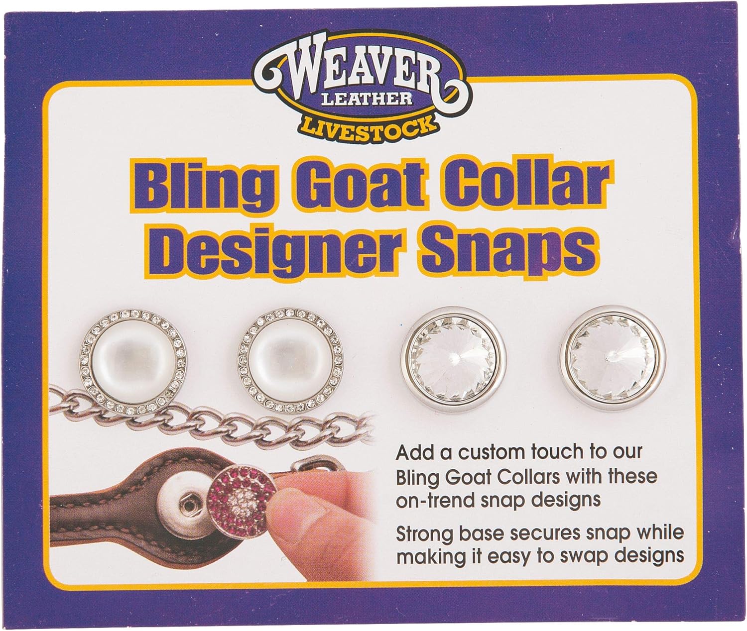 Weaver Leather Bling Goat Snaps, Pink/Orange/Turquoise