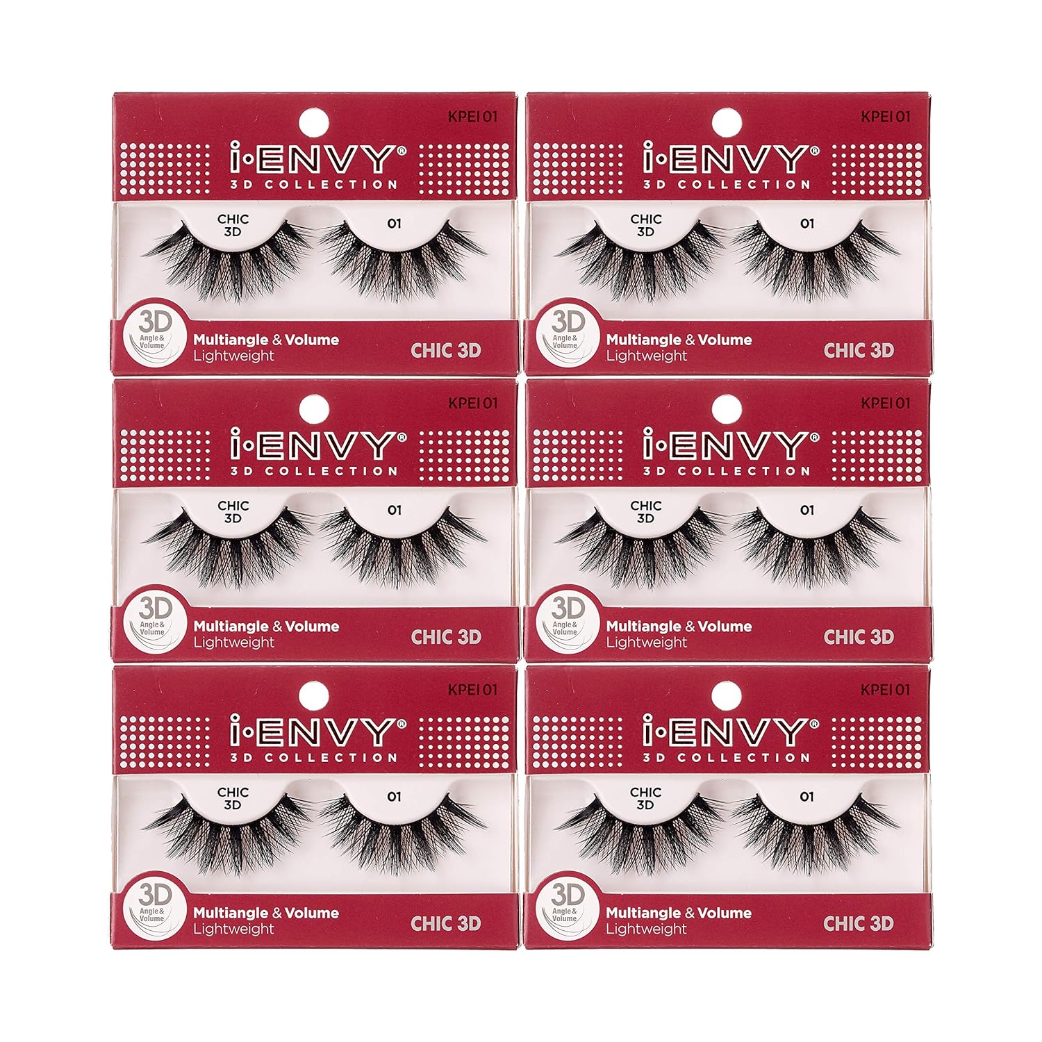 i•ENVY 6 Pairs False Eyelashes 3D Glam Collection Multi-Angle & Volume Lashes