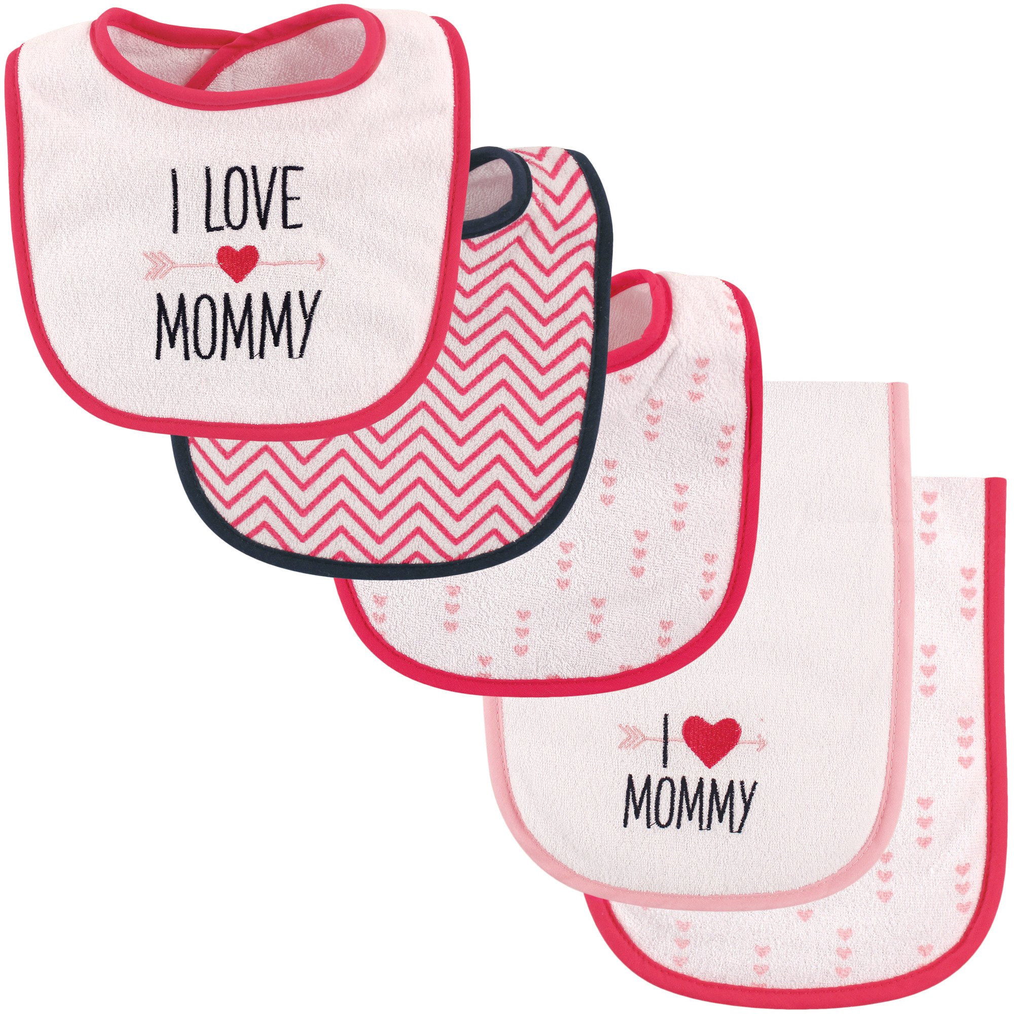 Luvable Friends - Juego de baberos y paños de limpieza blanco Girls Love Mommy Talla:talla única