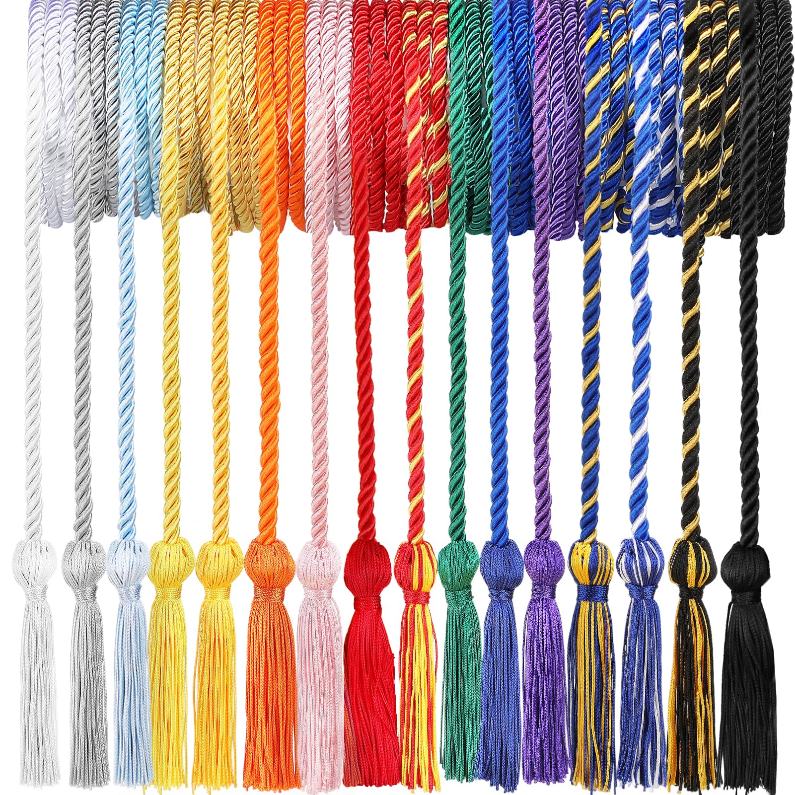 Photo 1 of 16 Colors 2026 Graduation Cords - Grad Honor Cords with Tassel for Bachelor Gown Graduation Gifts, Pink Gold Red White Silver Purple Green Blue…