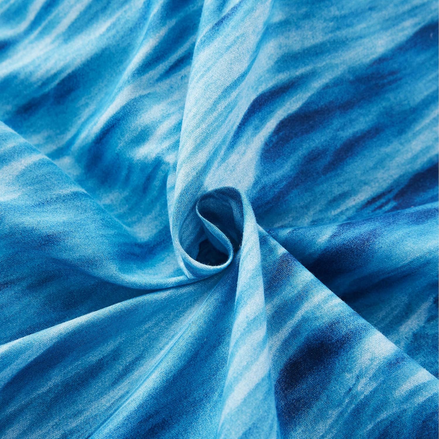 LAMEJOR Duvet Cover Set Twin Size 3D Ocean Waves Pattern Hotel Luxury Bedding Set Comforter Cover (1 Duvet Cover+2 Pillowcases) White to Blue