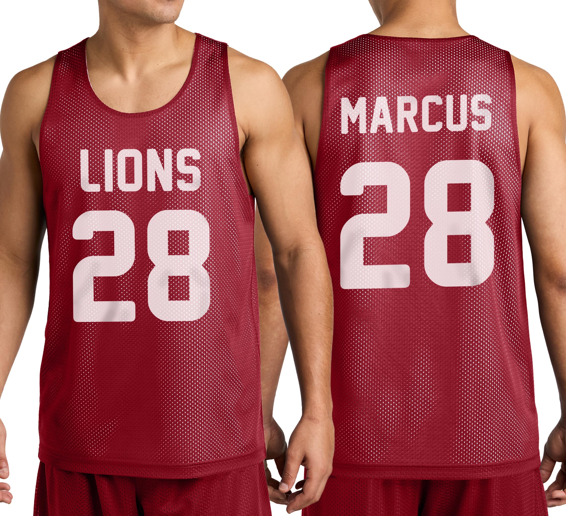 Personalize Your Own Team Basketball Jersey with Your Custom Name and Number Adult Sports Tee Deep Red