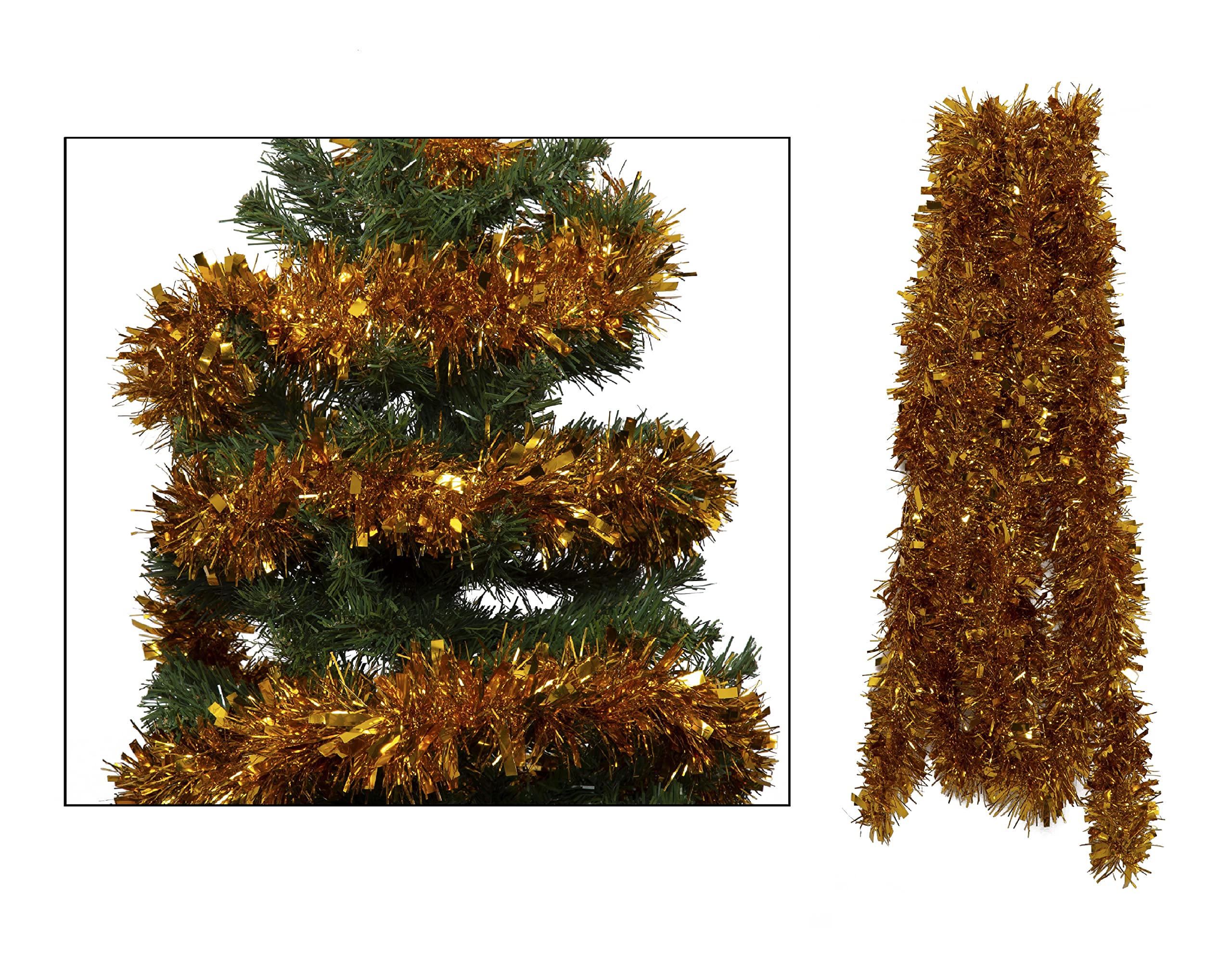 Simply Products Gold 4M Chunky/Fine Cut Christmas Tinsel Garland Decoration (Gold)