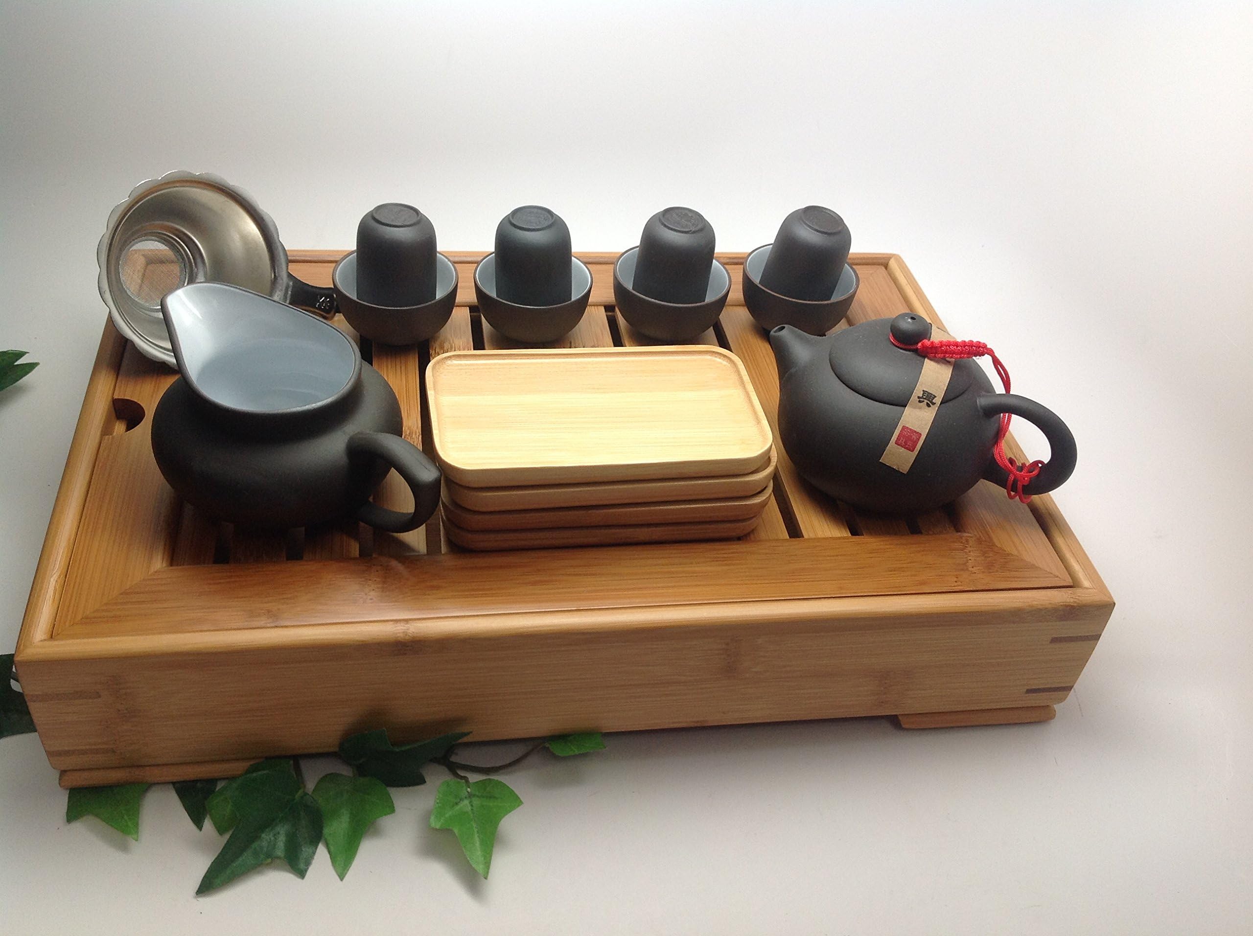 Yixing Tea Set 15pcs with Medium Tea Tray BLW