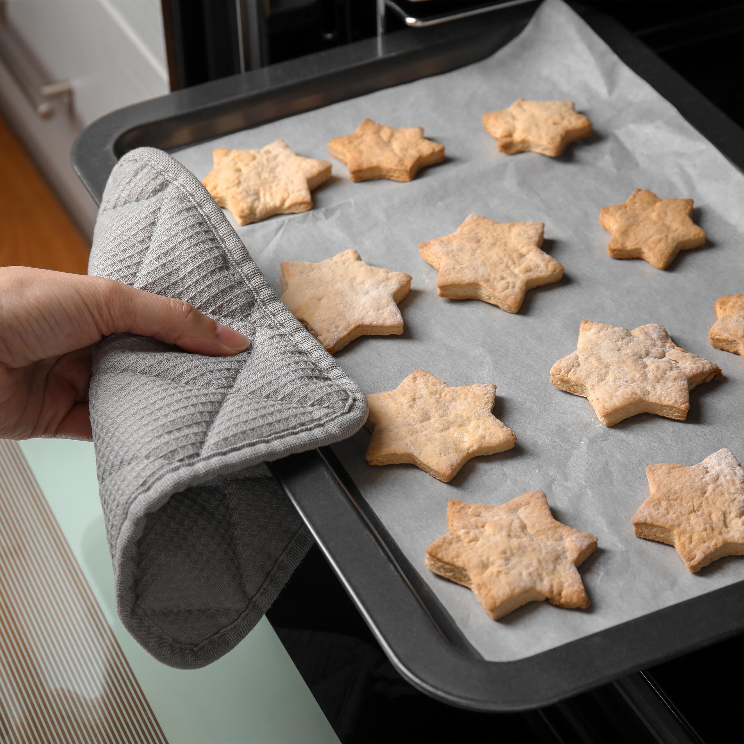 Relaxdays Bandeja de Horno con Tapa, Portatartas 3 en 1, 40,5x32,5cm, Molde Hornear, Cubierta Transporte, Gris