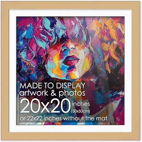 Miniatura 86 de Marco de madera negra de 9 x 9 pulgadas con paspartú blanco Con paspartú de 12 x 12 a 9 x 9 pulgadas Protector inastillable acrílico UV