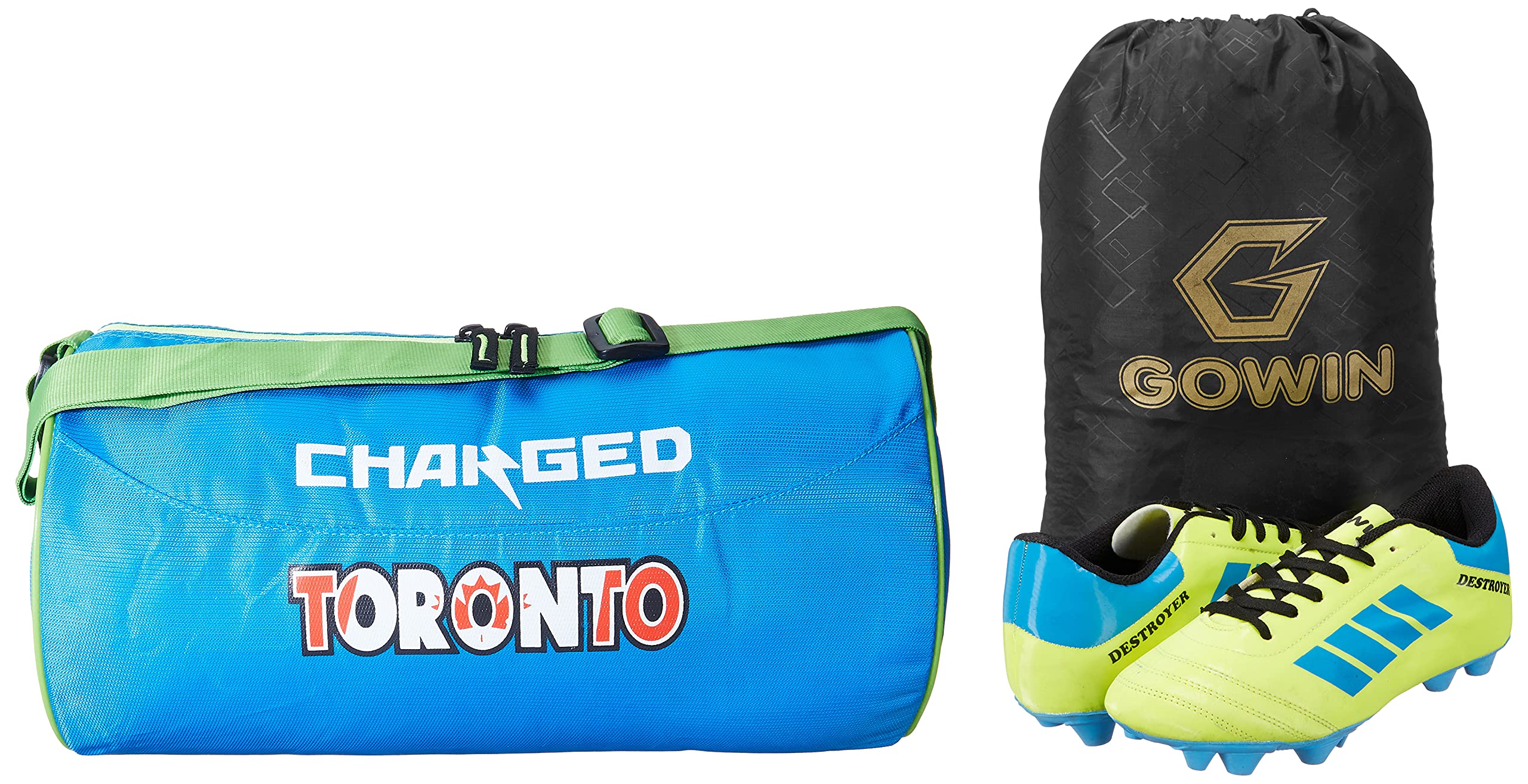 Charged Sports Bag Toronto Small Sky With Gowin Football Shoe Destroyer Cyan Size-6-image-11