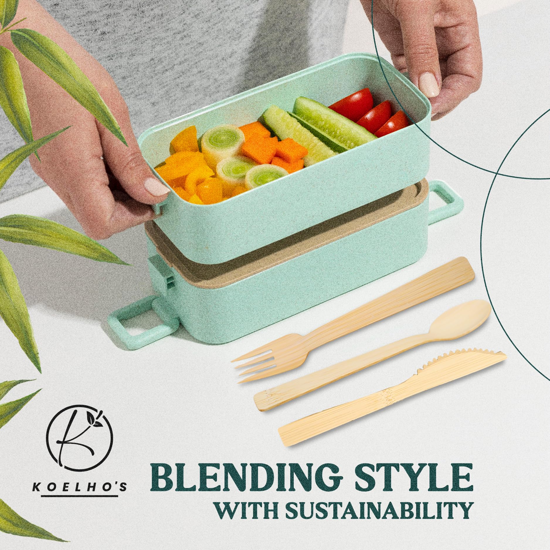 KOELHO'S Juego de 24 cubiertos de bambú, juego de cubiertos preenvueltos, desechables, 100% naturales, juego de utensilios de bambú desechables, cubiertos de bambú, cubiertos compostables