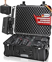 KESSER® Maletín de Transporte para Cámaras de Fotos, con Espuma, Maletín Rígido para Cámara Maletín Universal con Ruedas, Impermeable Trolley para Exteriores, Resistente a la Intemperie