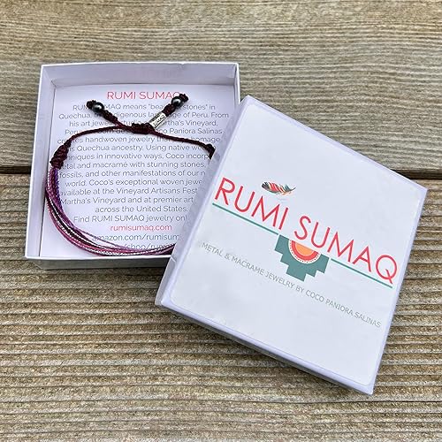 Miniatura 184 de Colorful Bracelet for Men and Women with Hematite Stones: Handmade Designer Adjustable Multistrand String Knotted Macrame Friendship Bracelet