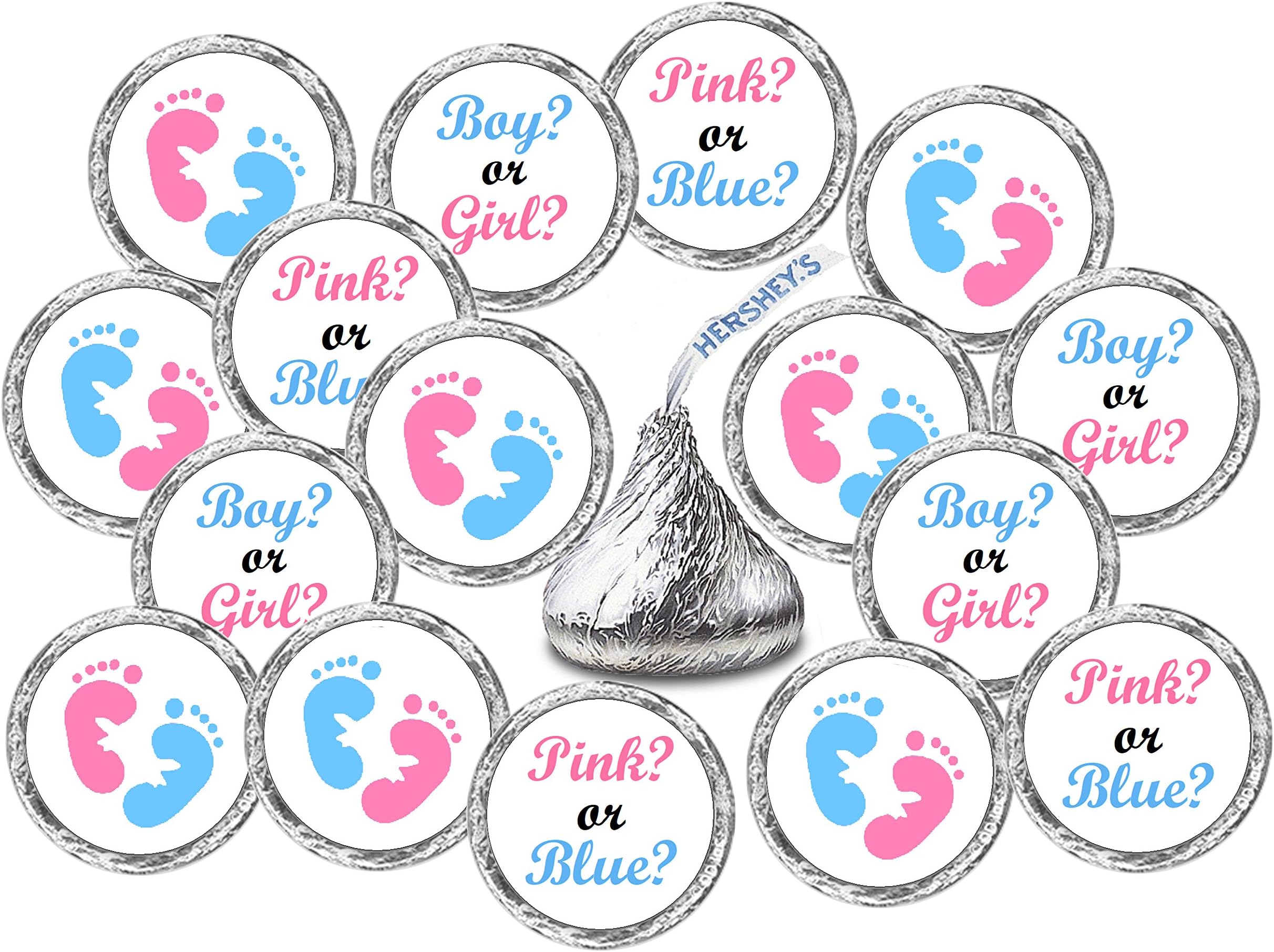 324 Pink and Blue Gender Reveal Baby Shower Favors Stickers for Baby Shower Or Baby Sprinkle Party Decorations, Boy or Girl Kisses Stickers, Baby Shower Gender Reveal Favors, Labels Made in USA
