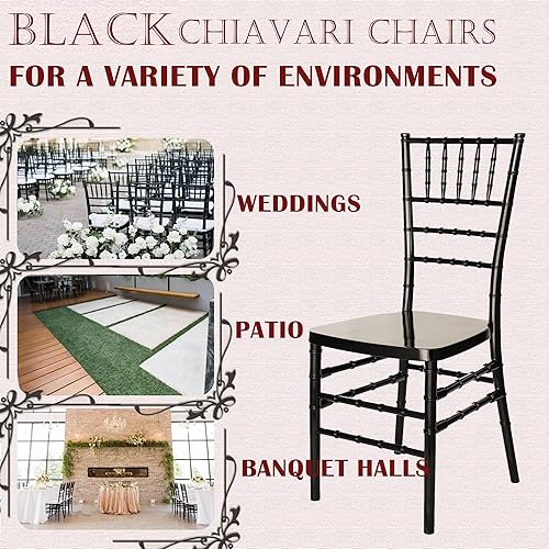 Miniatura 6 de FOH FOHFurniture - Juego de 4 sillas Chiavari de acrílico, moderna silla de comedor fantasma, asiento transparente, sillas laterales de plástico