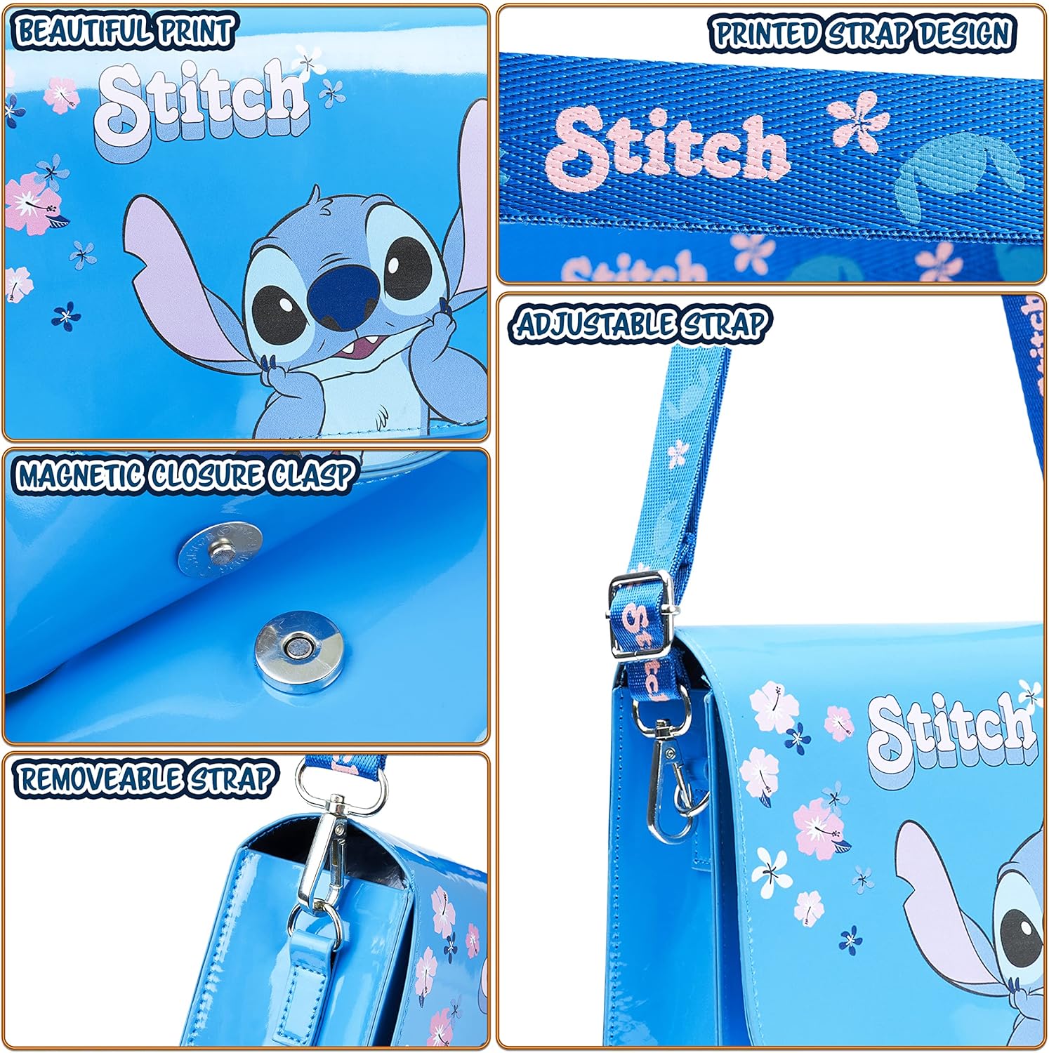 Disney Stitch Crossbody Shoulder Bag for Women Teens Handbag, Frozen Sling Coin Purse Travel Bag Gifts for Women