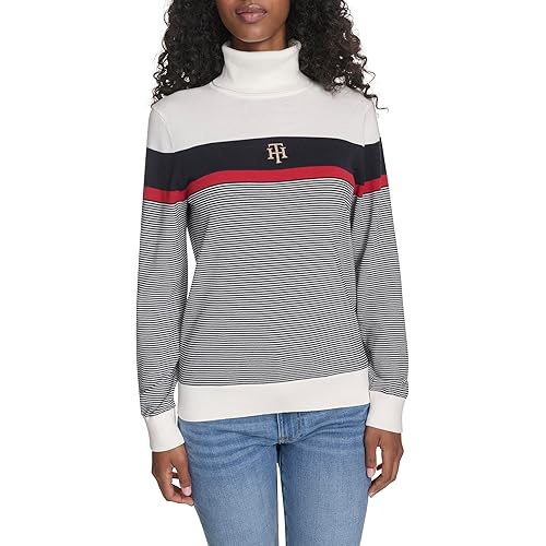 Tommy Hilfiger Women's Long Sleeve Cotton Turtleneck Light Weight Sweater