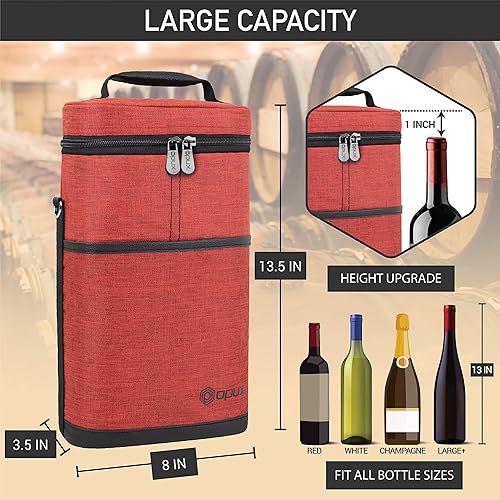 Miniatura 65 de Bolsa para transportar botellas de vino de 2 y 3 botellas. negro