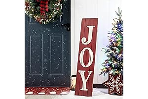 Light Up Joy Christmas Sign - Rustic Wooden Christmas JOY Porch Sign...