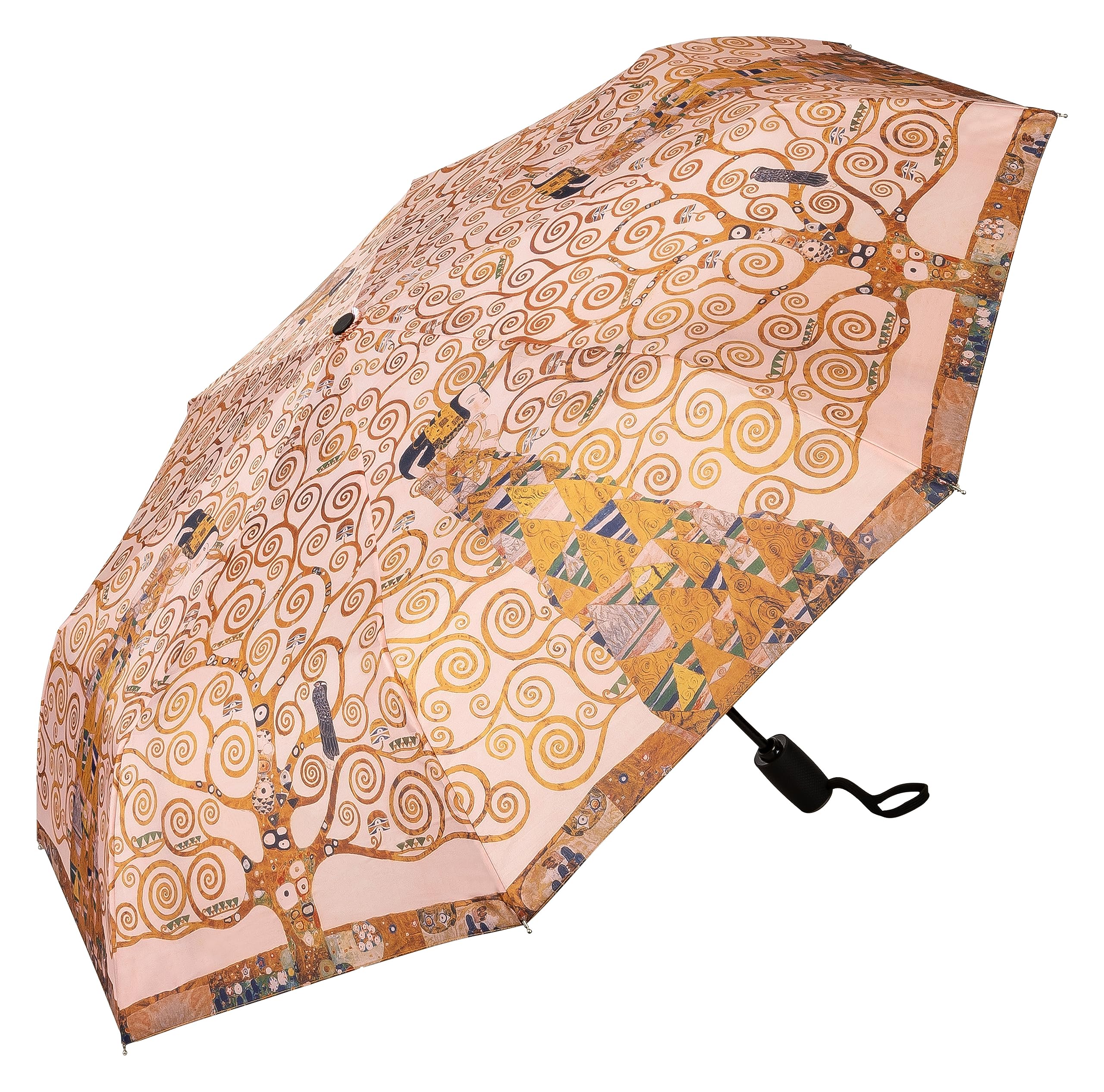 VON LILIENFELD® Pocket Umbrella Gustav Klimt Tree of Life Automatic Opening Windproof Folding Slightly Stable Mini Art